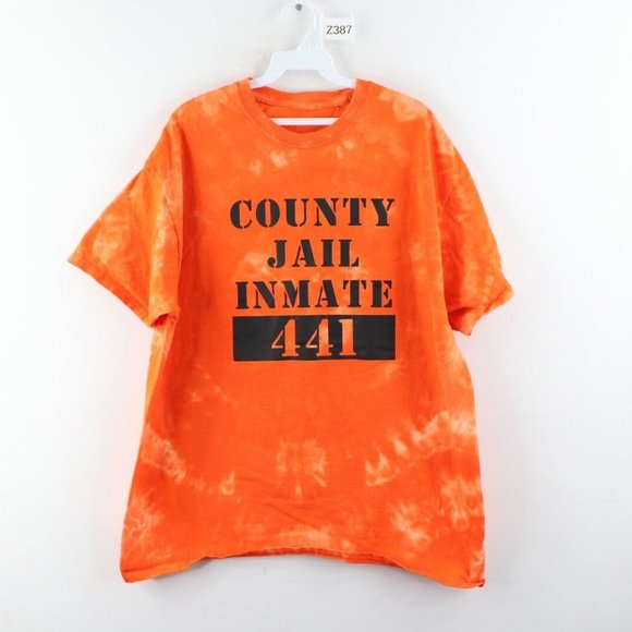 Vintage Streetwear County Jail Inmate Shirt Orange - Picture 1 of 7